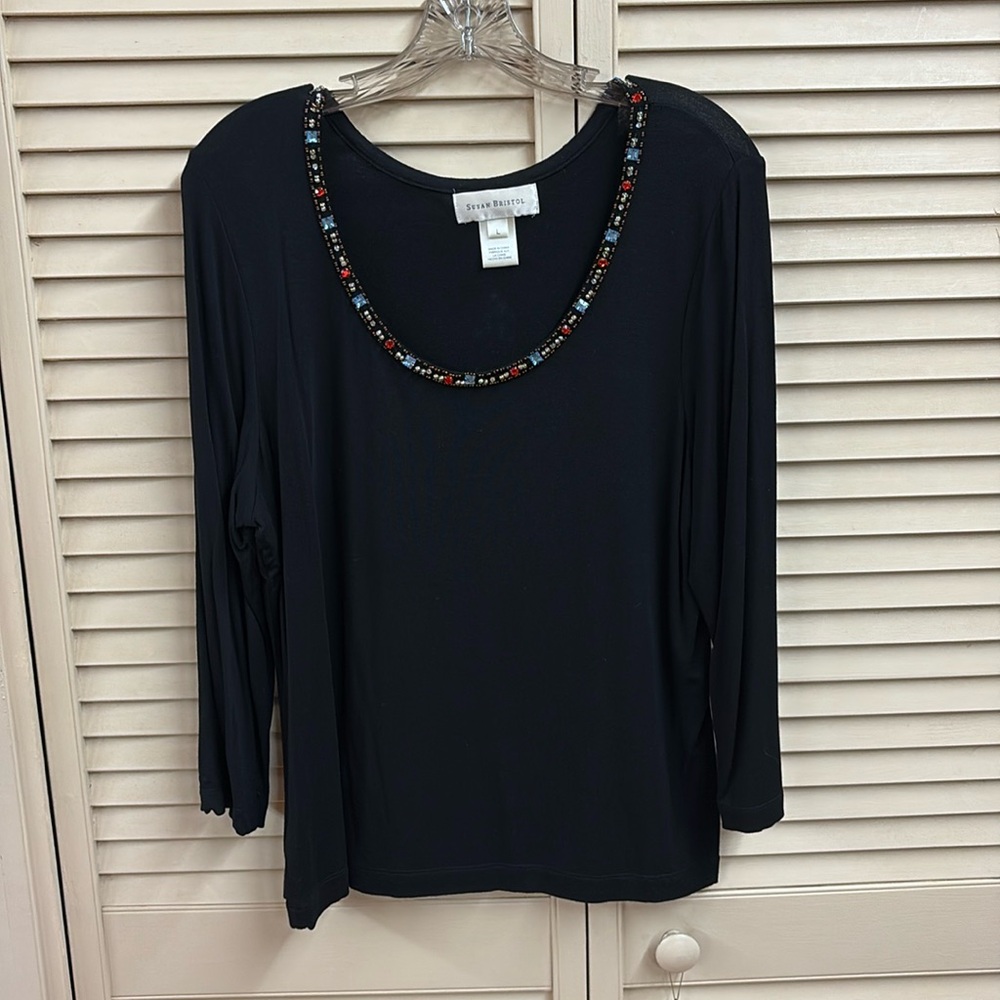 Susan Bristol jeweled shirt.